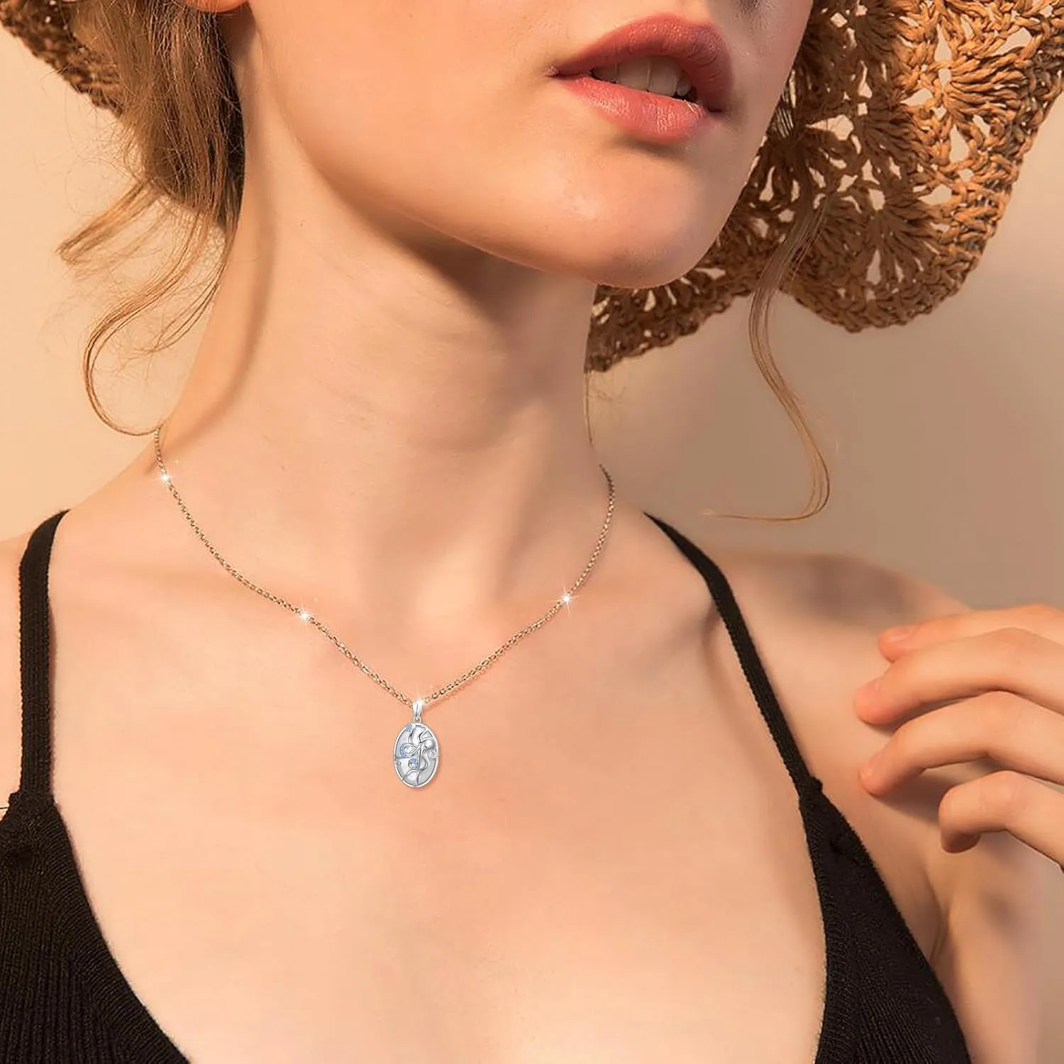 Alphm White Shell Octopus/Penguin Necklace for Women 925 Sterling Silver Octopus/Penguin Jewelry Present for Mom Wife Daughter Sister