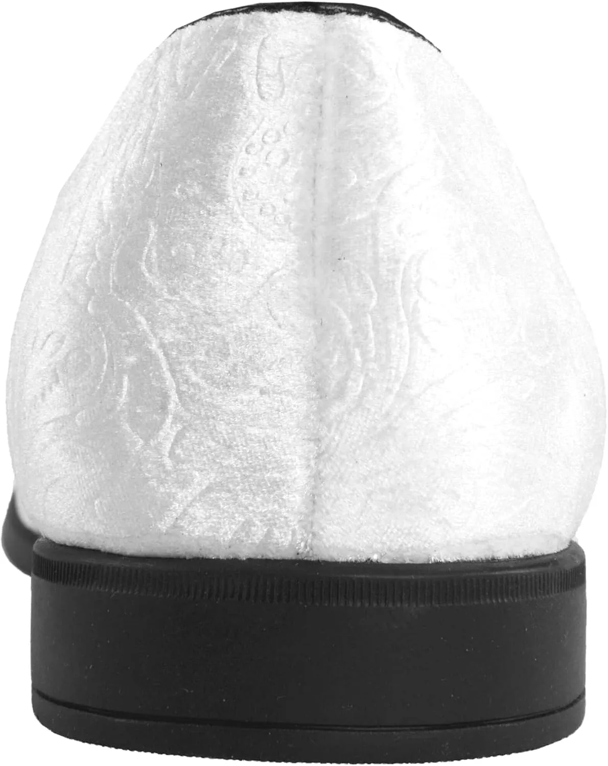 Amali King - Men's Slippers - Mens Loafers - Designer Shoes for Men - Tuxedo Shoes - Velvet Loafers Men - Embossed Paisley Pattern, Satin Band and Trim