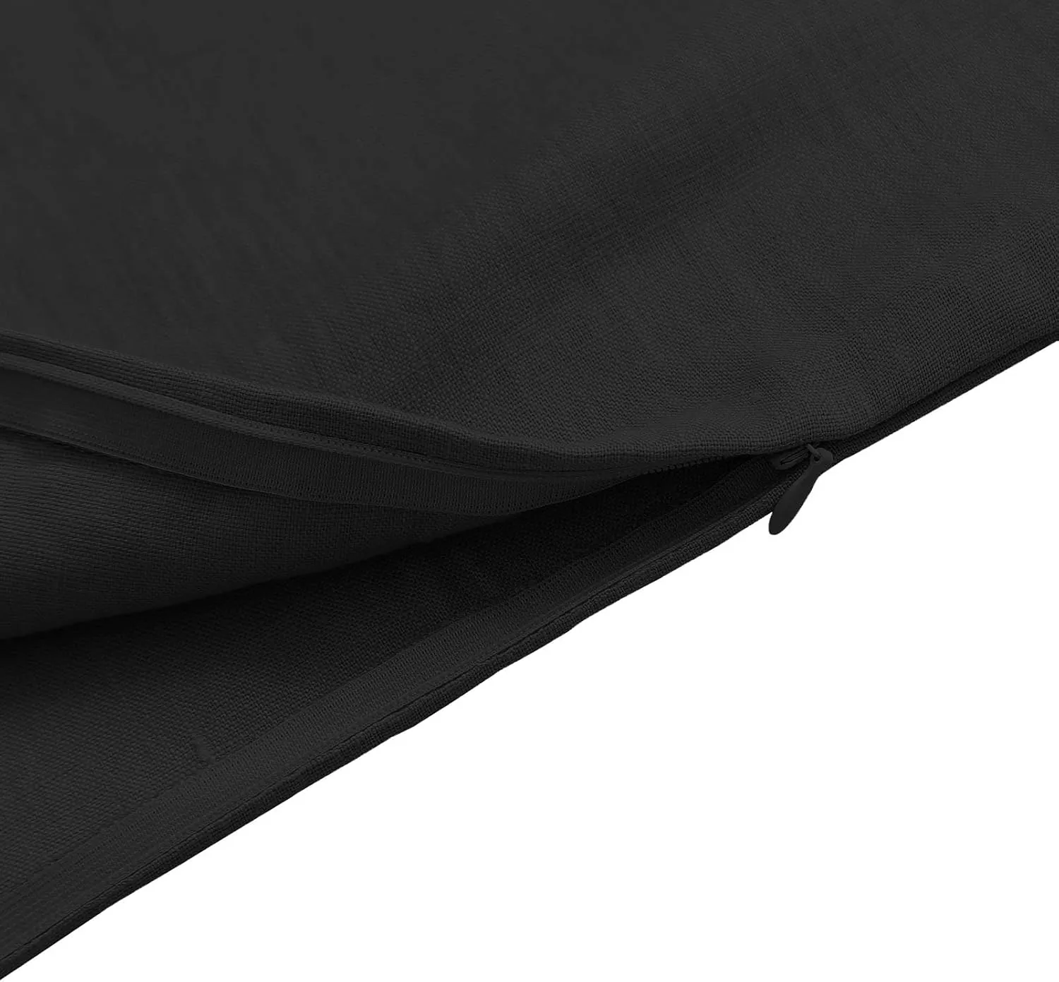 Amazhiyu Pure Linen Over The Door Laundry Hanging Hamper Bag with Bottom Zipper and Pockets Black