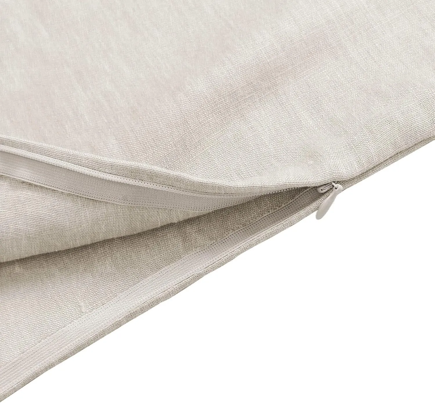 Amazhiyu Pure Linen Over The Door Laundry Hanging Hamper Bag with Bottom Zipper and Pockets Flax