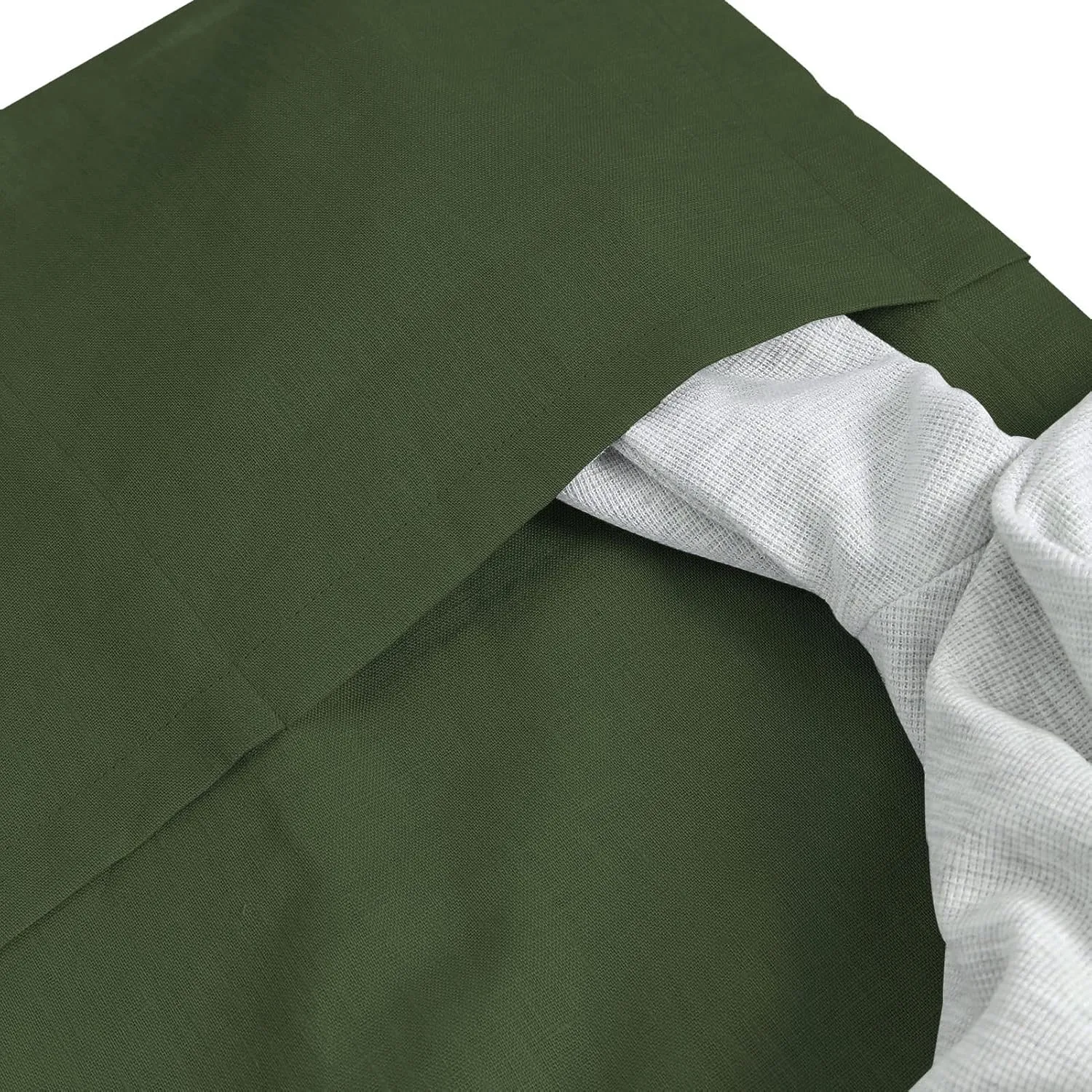 Amazhiyu Pure Linen Over The Door Laundry Hanging Hamper Bag with Bottom Zipper and Pockets Green