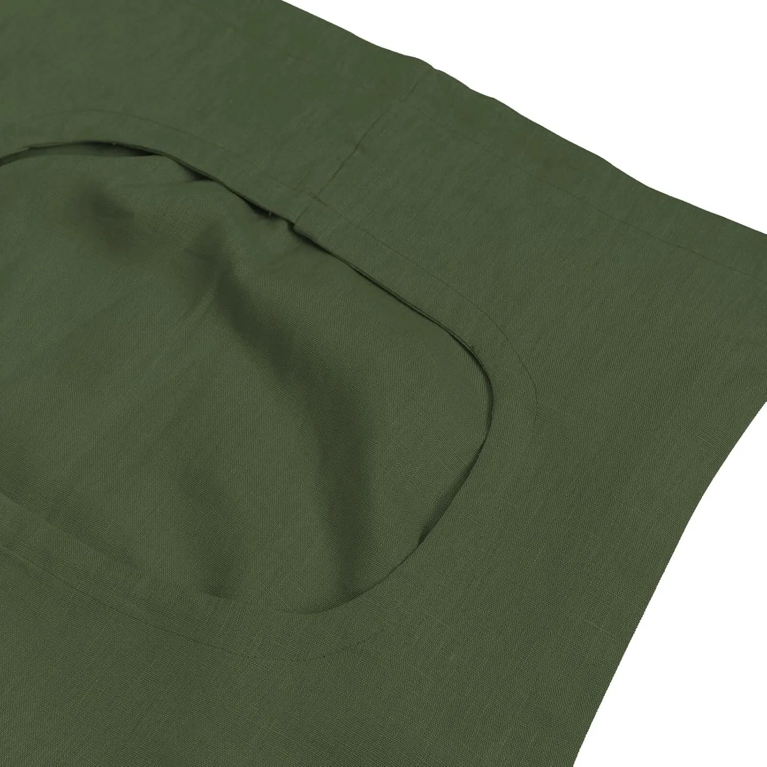 Amazhiyu Pure Linen Over The Door Laundry Hanging Hamper Bag with Bottom Zipper and Pockets Green