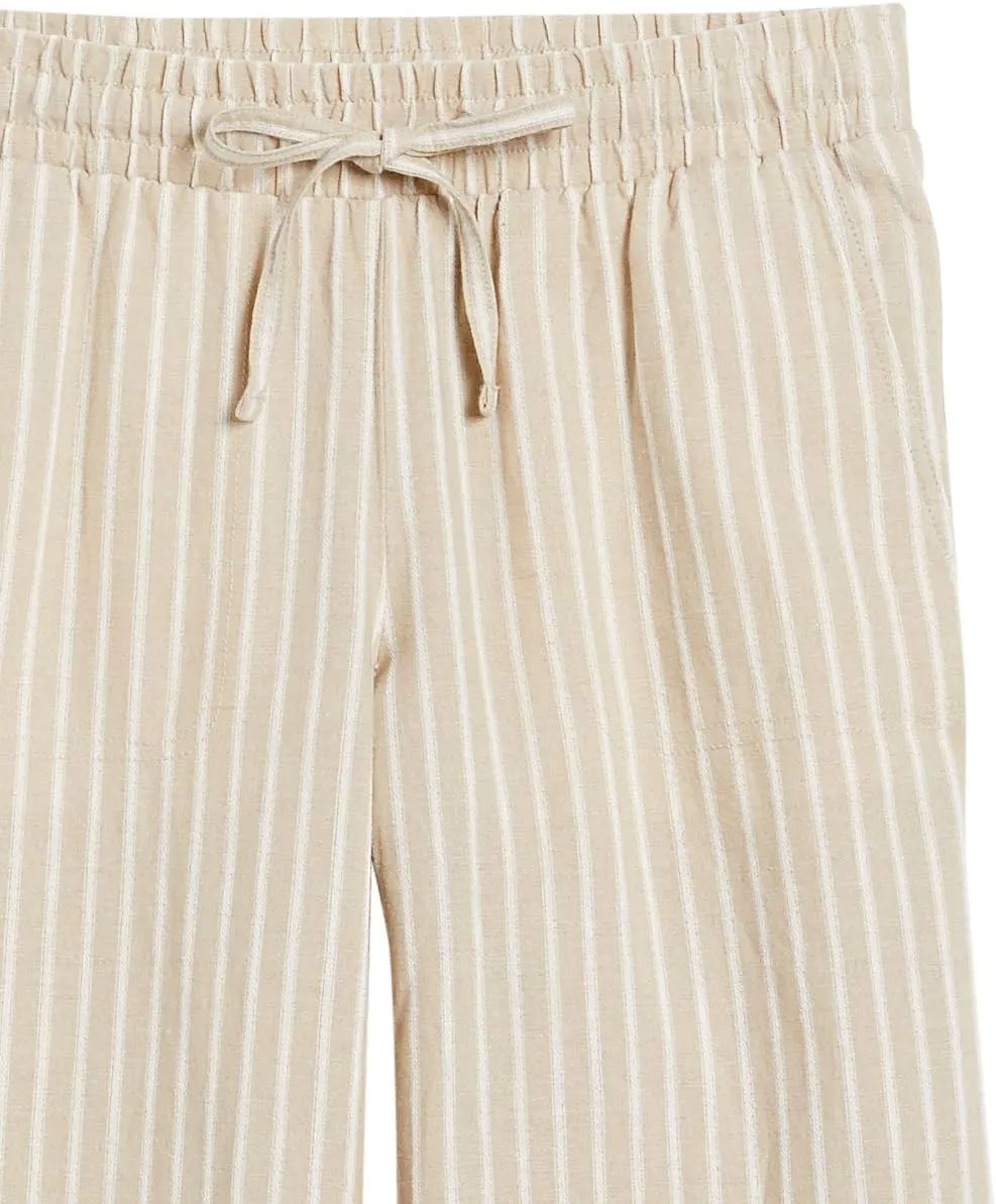 Amazon Essentials Women's Linen Blend Drawstring Relaxed Fit Wide Leg Pant (Available in Plus Size)