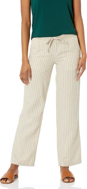 Amazon Essentials Women's Linen Blend Drawstring Relaxed Fit Wide Leg Pant (Available in Plus Size)