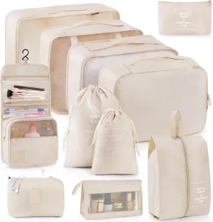 Anjing Packing Cubes 10/11 PCS Travel Luggage Organizers, Travel Essentials, Waterproof Packing Organisers, Luggage Organizer Bags
