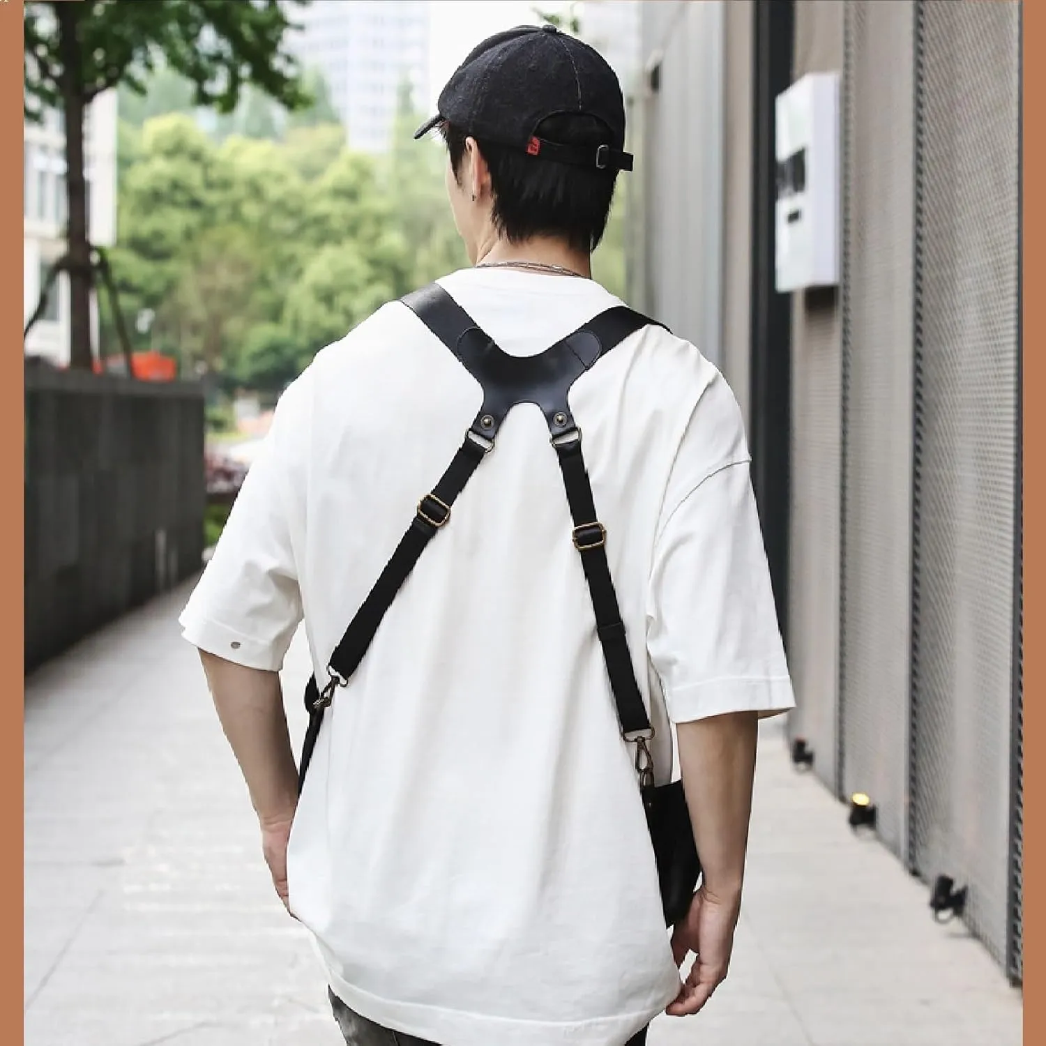 Anti-Theft Bag with Shoulder Harness, Anti-Theft Harness Wallet,Adjustable Steampunk Underarm Shoulder Bag for Men