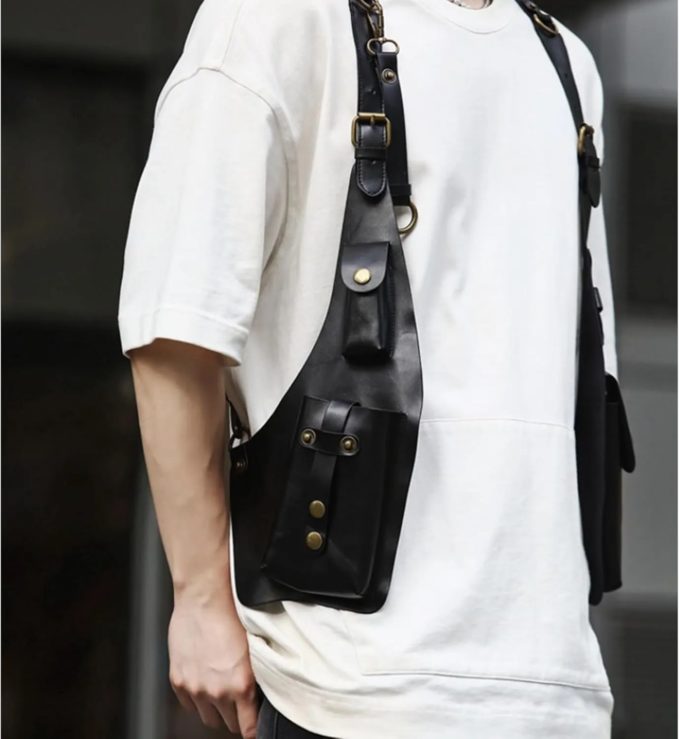 Anti-Theft Harness, Anti Theft Harness Wallet for Men, Yiupedrfg Anti-Theft Bag with Shoulder Harness