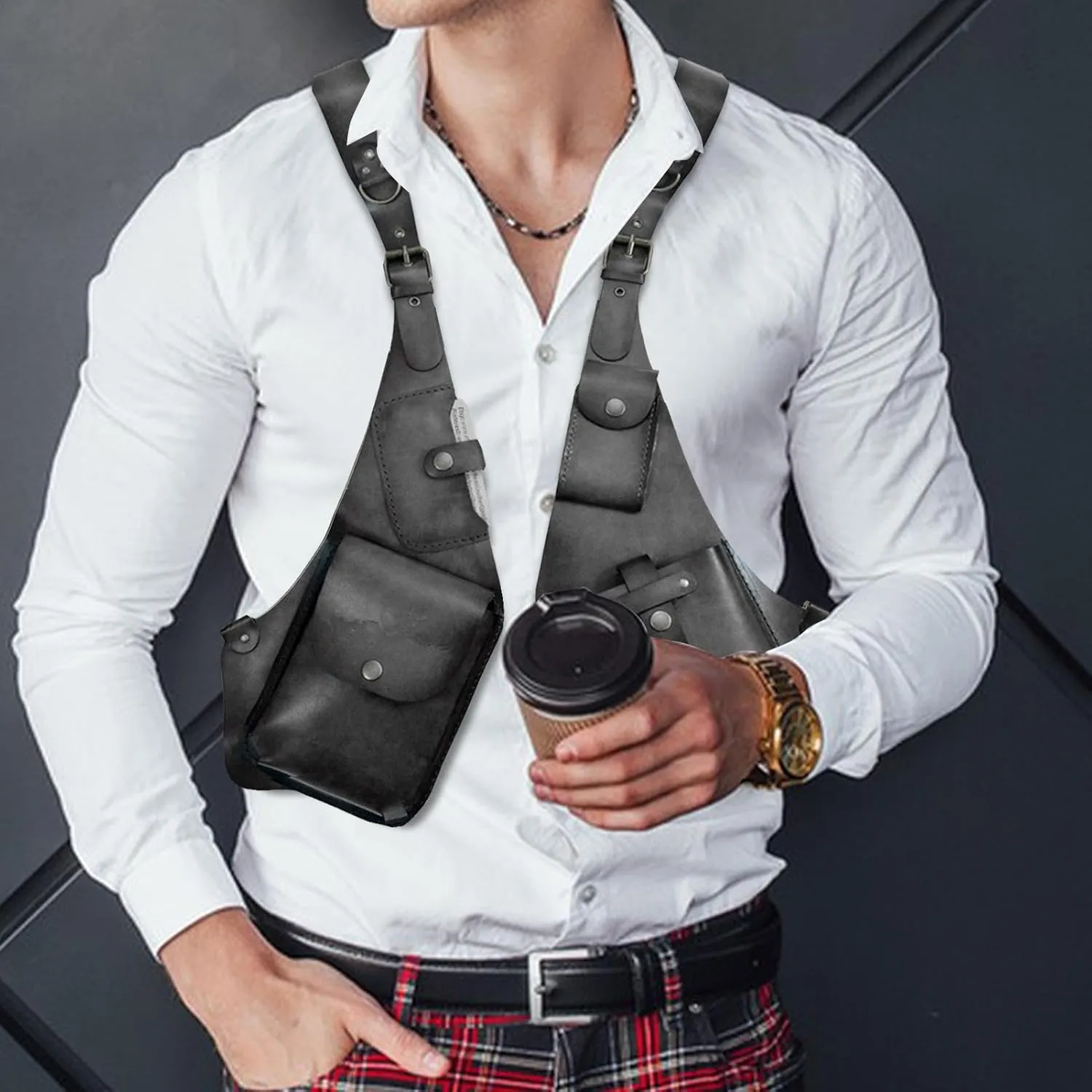 Anti-Theft Harness - Shoulder Holster Bag | Underarm Shoulder Bag | Anti-Theft Leather Phone Wallet Bag | Adjustable Harness