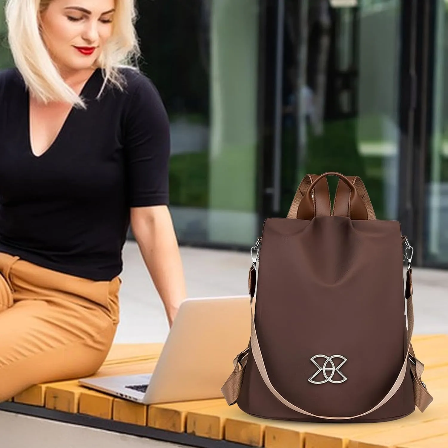Anti-Theft Large Capacity Backpack, Leisure Shoulder Bag, C-rossbody Lightweight Backpack Bishe Bag for Women