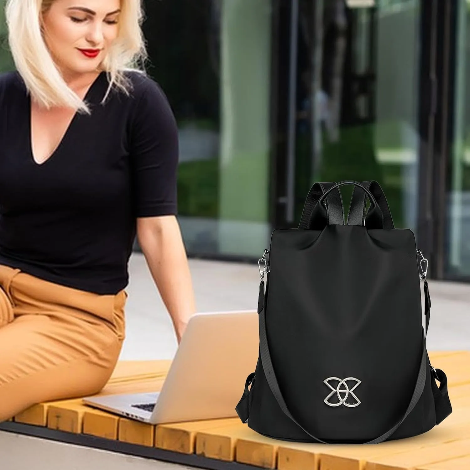 Anti-Theft Large Capacity Backpack, Leisure Shoulder Bag, C-rossbody Lightweight Backpack Bishe Bag for Women