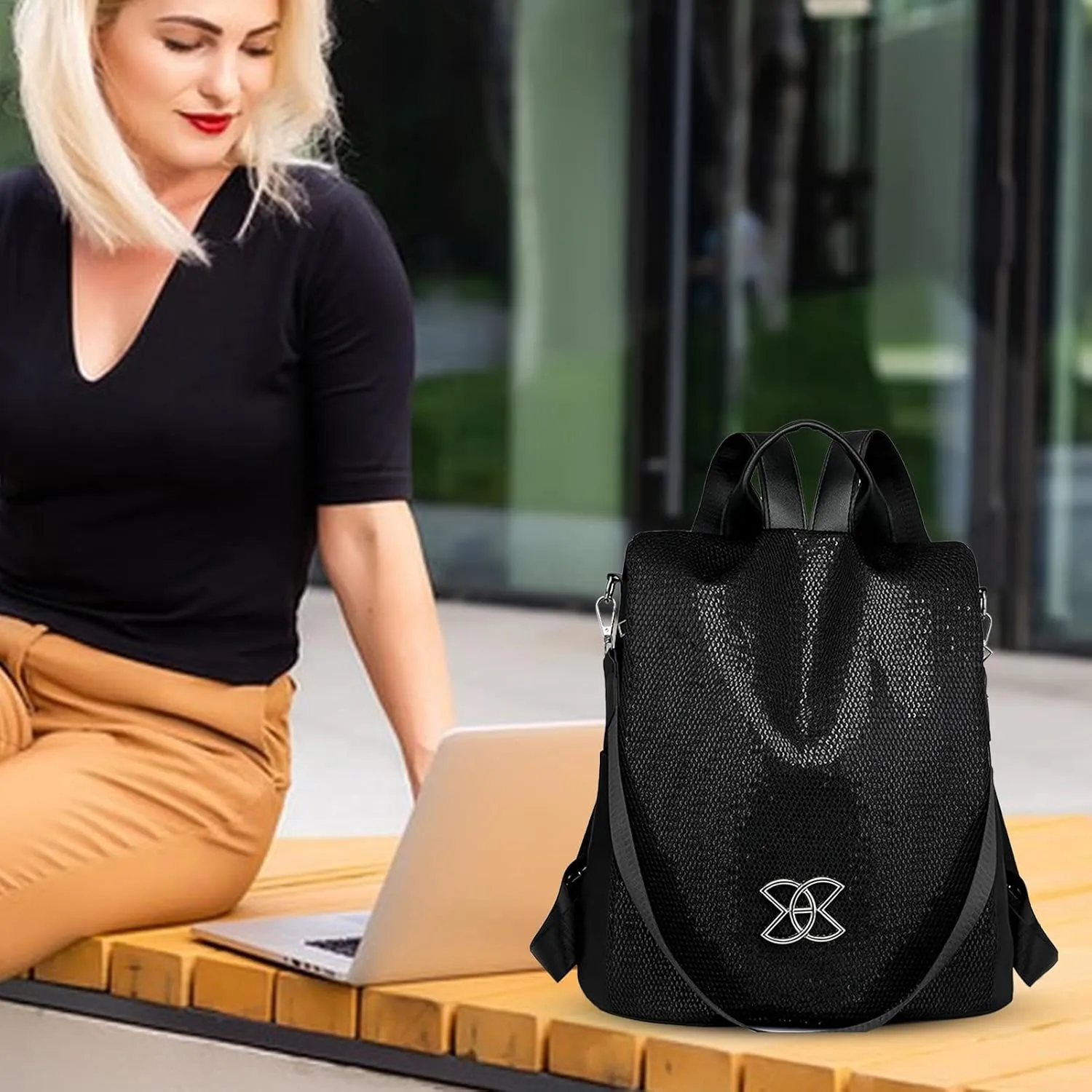 Anti-Theft Large Capacity Backpack - Shoulder Bag For Women, Waterproof Fashion Nylon Backpack, Multi-Purpose Lightweight Shoulder Bag, For Travel, Work, Trip