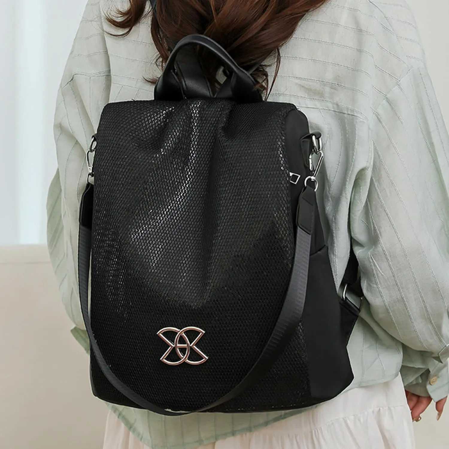Anti-Theft Large Capacity Backpack - Shoulder Bag For Women, Waterproof Fashion Nylon Backpack, Multi-Purpose Lightweight Shoulder Bag, For Travel, Work, Trip