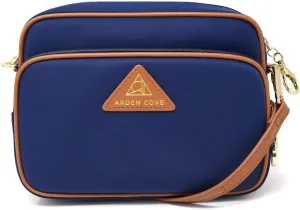 Anti-Theft Waterproof Full Cross-Body Bag with Adjustable Faux Leather Strap with Classic Hardware