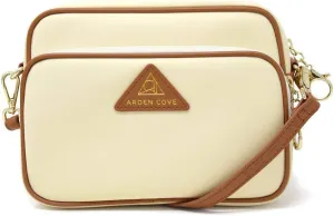 Anti-Theft Waterproof Full Cross-Body Bag with Adjustable Faux Leather Strap with Classic Hardware