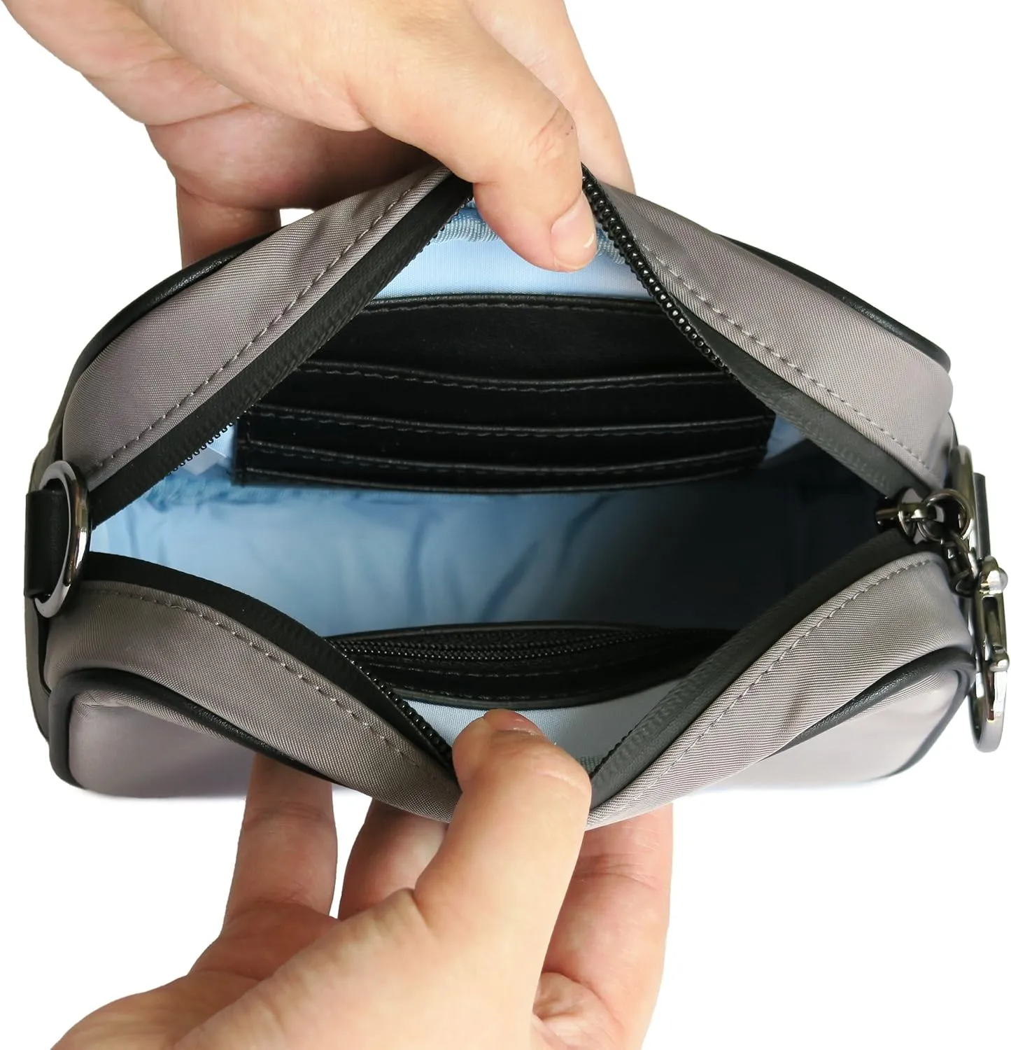 Anti-Theft Waterproof Mini Cross-Body Bag with Adjustable Faux Leather Strap with Classic Hardware