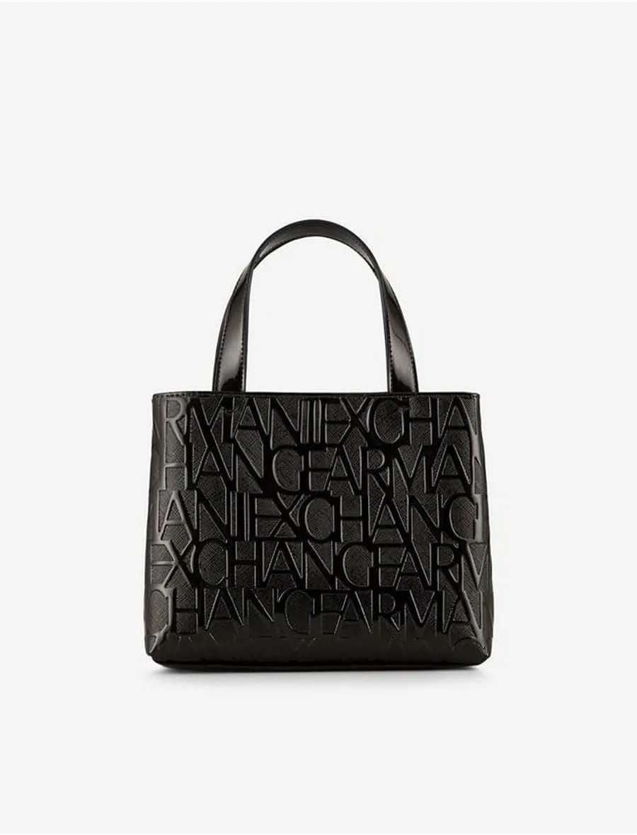 Armani Exchange Embossed Logo Small Open Shopping Bag