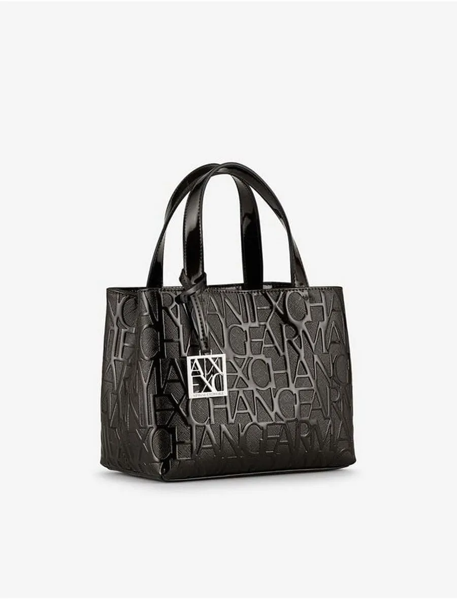 Armani Exchange Embossed Logo Small Open Shopping Bag