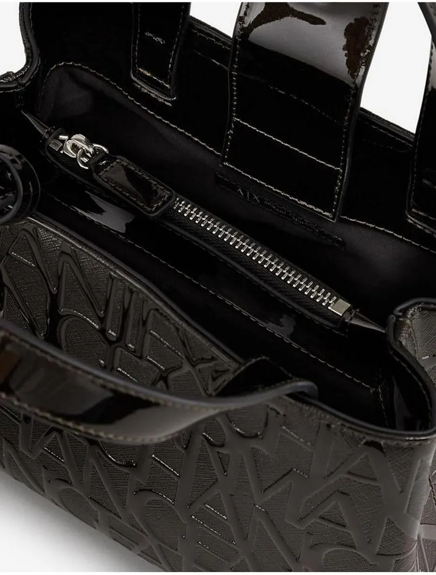 Armani Exchange Embossed Logo Small Open Shopping Bag
