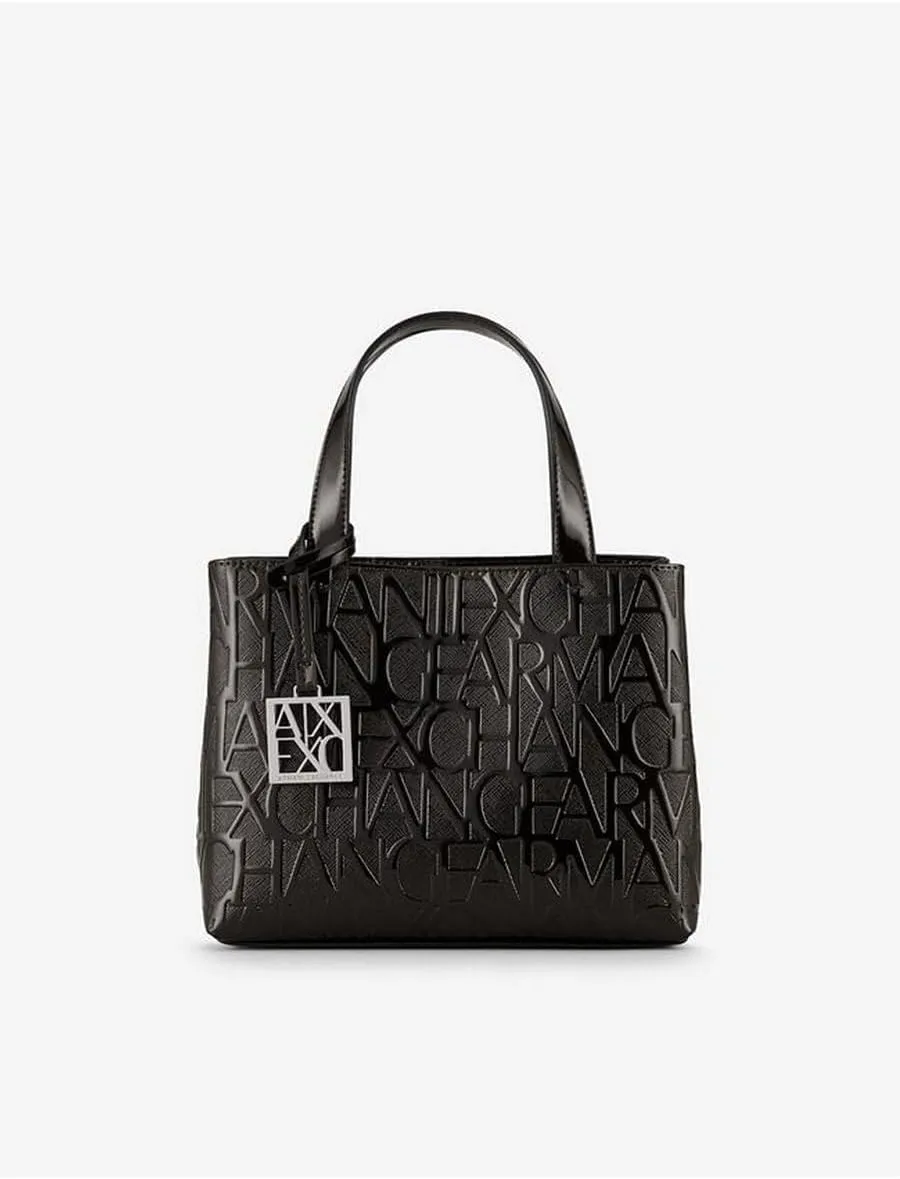 Armani Exchange Embossed Logo Small Open Shopping Bag