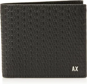 Armani Exchange Men's Embossed Logo Bifold Nero-Black, One Size, Small