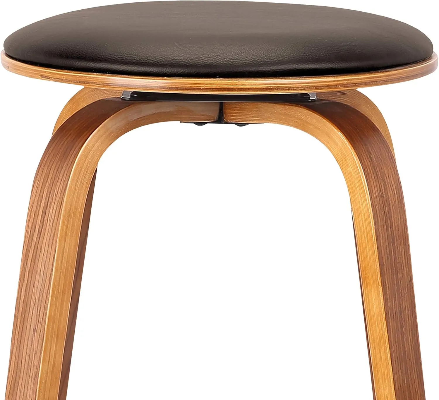 Armen Living Harbor Mid-Century Swivel Counter Height Backless Barstool Brown/Walnut/26 Inch