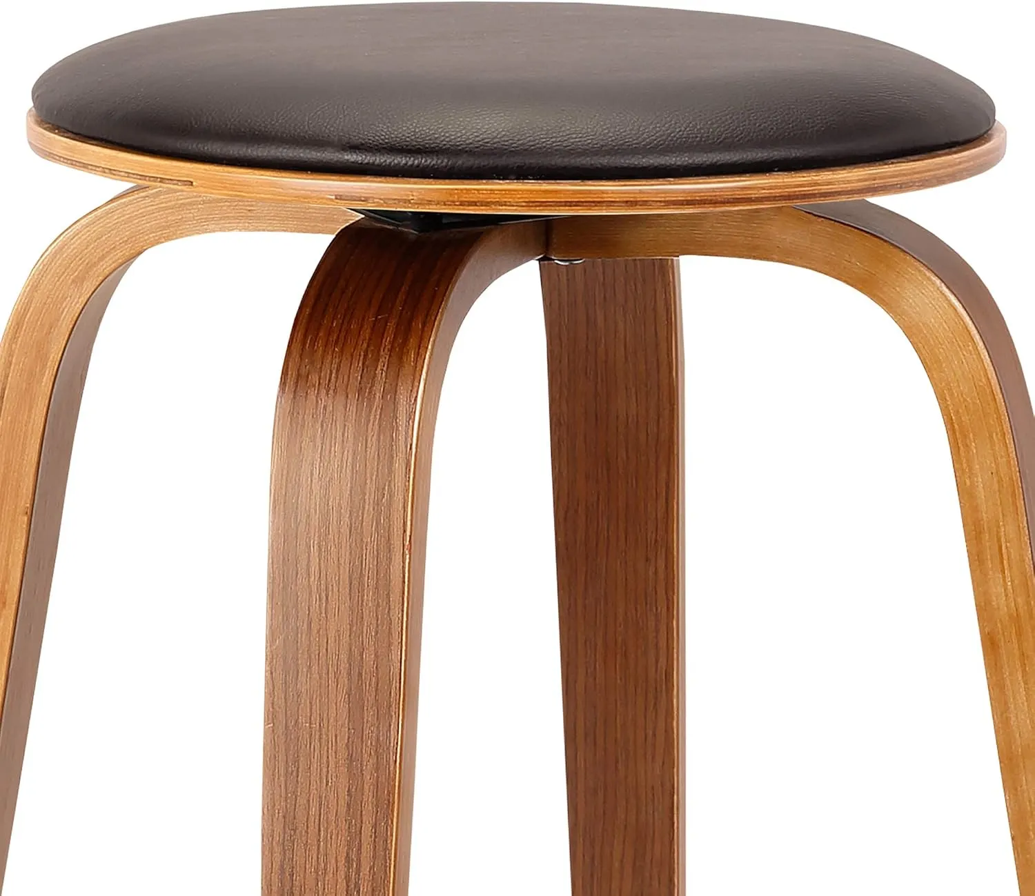 Armen Living Harbor Mid-Century Swivel Counter Height Backless Barstool Brown/Walnut/26 Inch