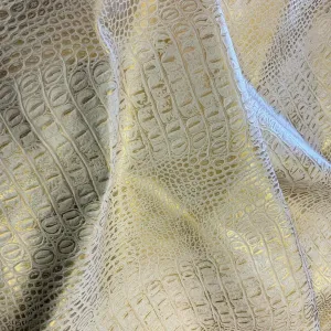ArtisanCowhides Genuine Crocodile Embossed Cowhide Leather PRECUT Sheets for Crafts Projects– Beige Gold 12x12-3.0-3.5 oz