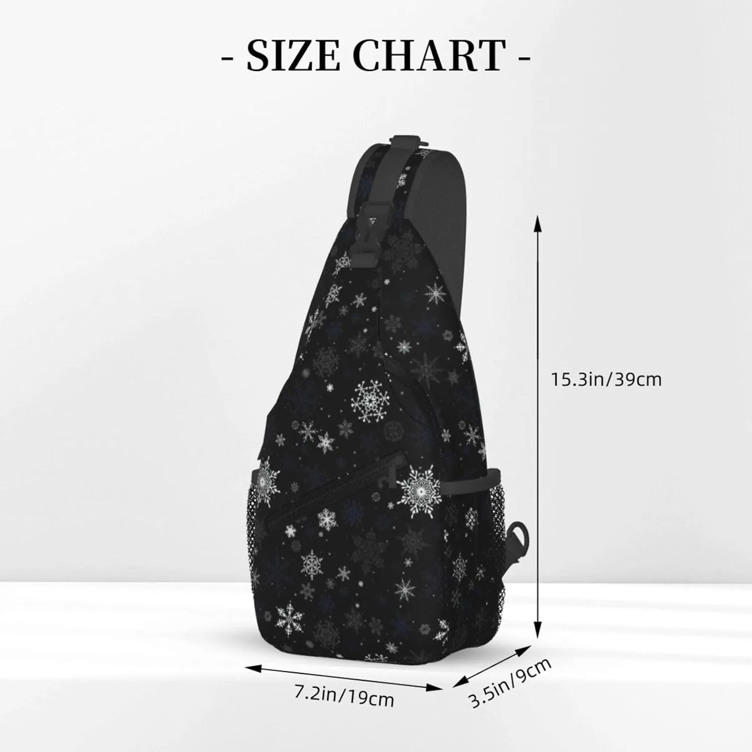 ASYG Christmas Sling Bag Merry Christmas Shoulder Bag Christmas Crossbody Chest Daypack Casual Backpack Snowflakes Bag