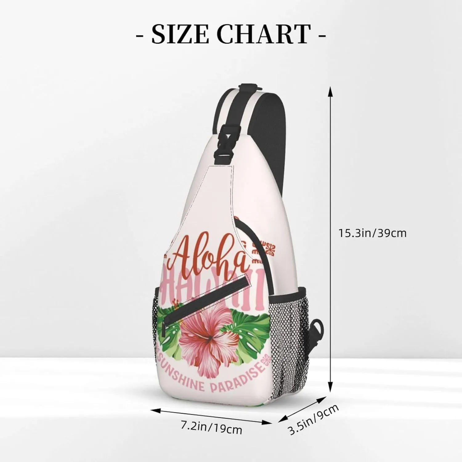 ASYG Hawaii Sling Bag Hawaii Flower Crossbody Chest Daypack Casual Backpack Hawaiian Shoulder Bag