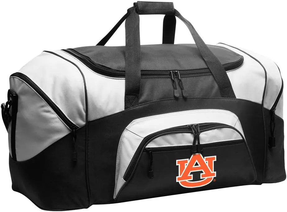 Auburn University Duffel Bag LARGE Auburn Suitcase or Gym Bag for Men Ladies Him or Her! (Auburn Logo, Black)