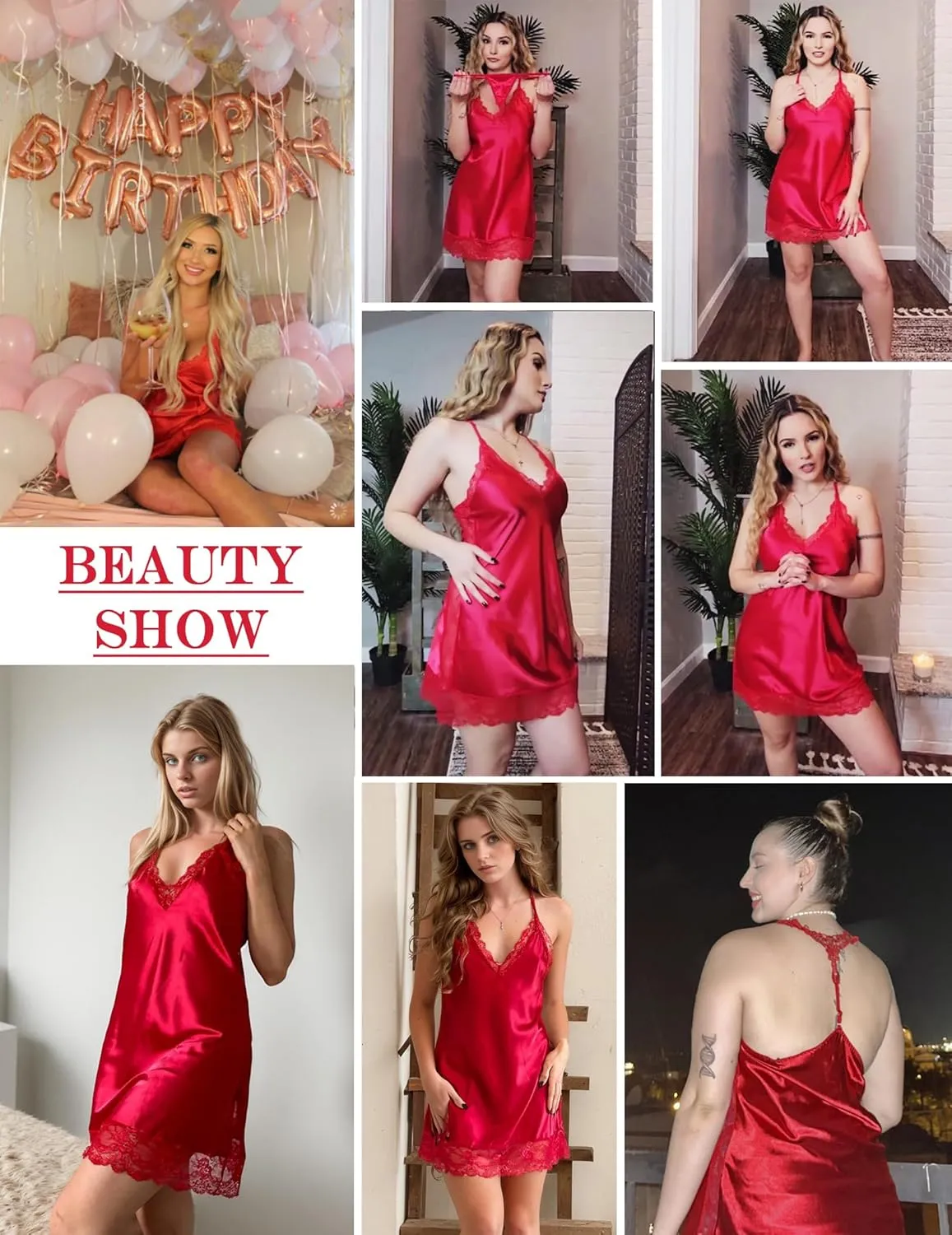 Avidlove Women Lingerie Satin Lace Chemise Nightgown Sexy Full Slips Sleepwear S-4XL