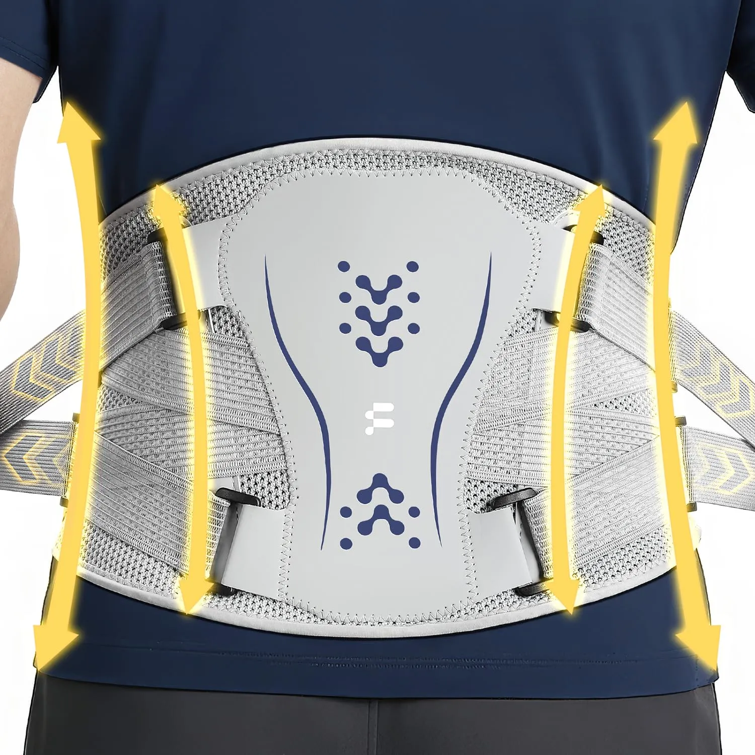 Back Brace for Lower Back Pain Relief, 4-Way Stretch Knit Fabric, Reinforced Lumbar Support, Ventilated Mesh, 360° Spine Protection, Size L