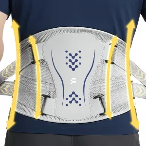 Back Brace for Lower Back Pain Relief, 4-Way Stretch Knit Fabric, Reinforced Lumbar Support, Ventilated Mesh, 360° Spine Protection, Size L