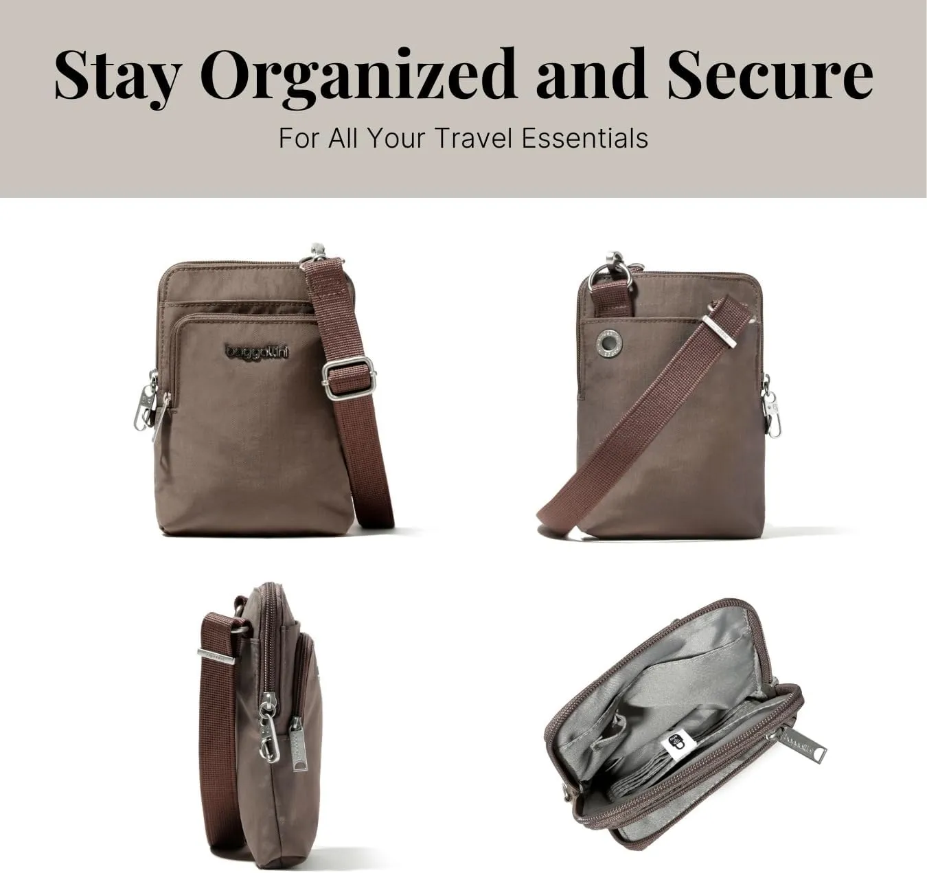 Baggallini Securtex Anti-Theft Activity Crossbody Bag