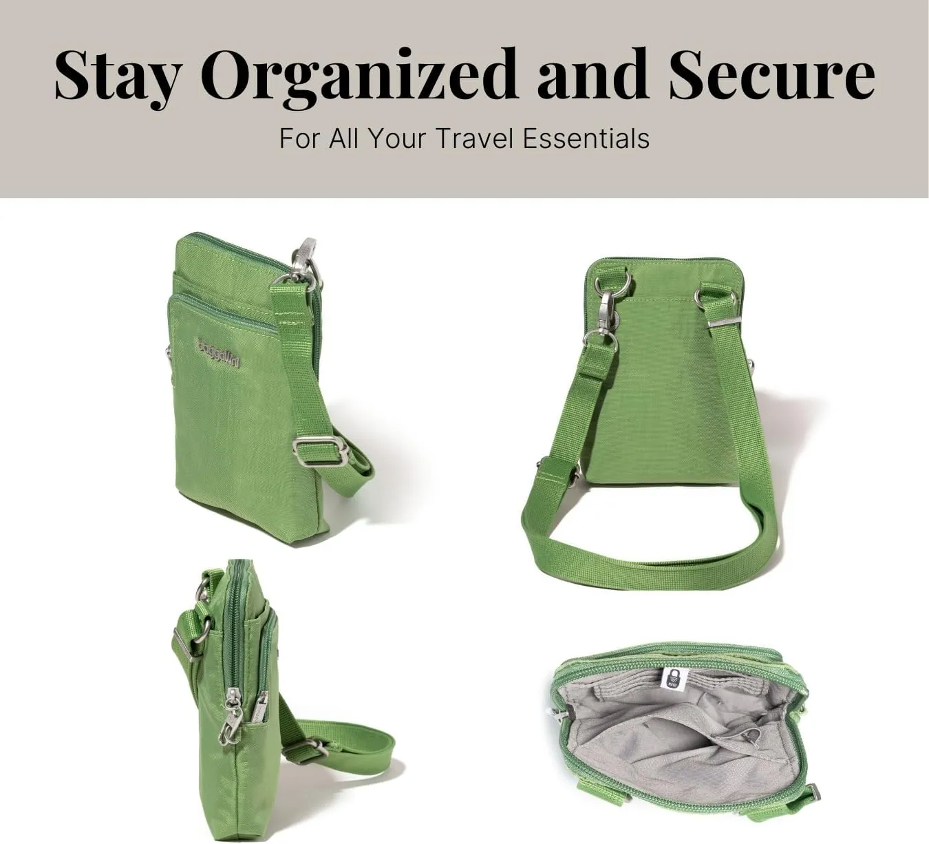 Baggallini Securtex Anti-Theft Activity Crossbody Bag