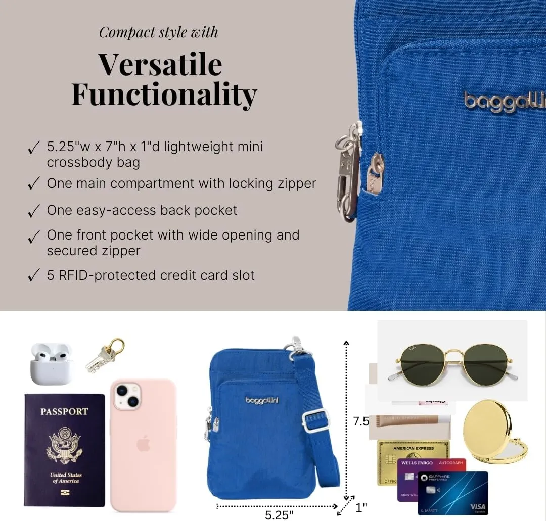 Baggallini Securtex Anti-Theft Activity Crossbody Bag