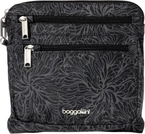Baggallini Securtex Anti-Theft Crossbody Travel Purse with RFID Card Slots, Locking Zippers & Cut-Resistant Strap