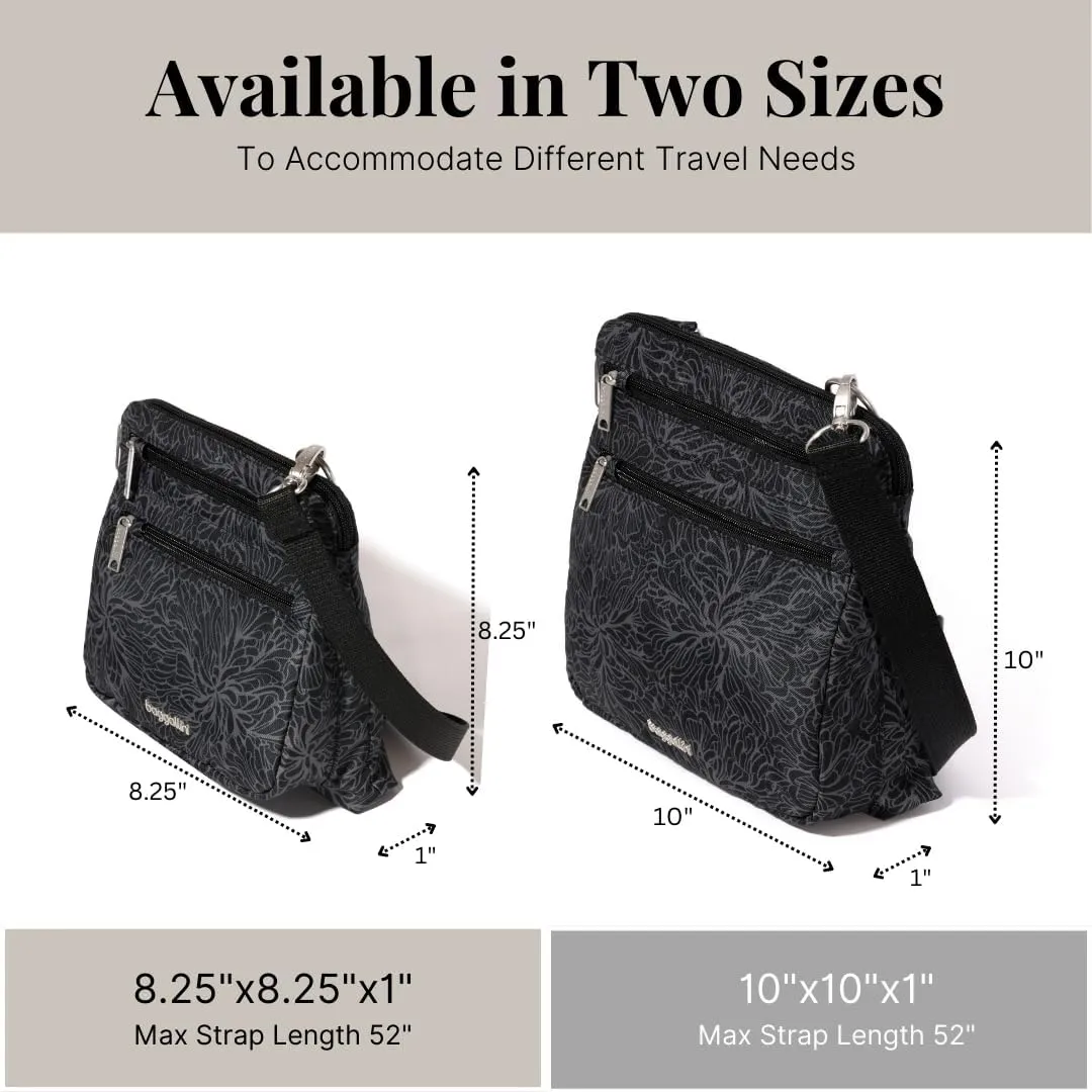 Baggallini Securtex Anti-Theft Crossbody Travel Purse with RFID Card Slots, Locking Zippers & Cut-Resistant Strap