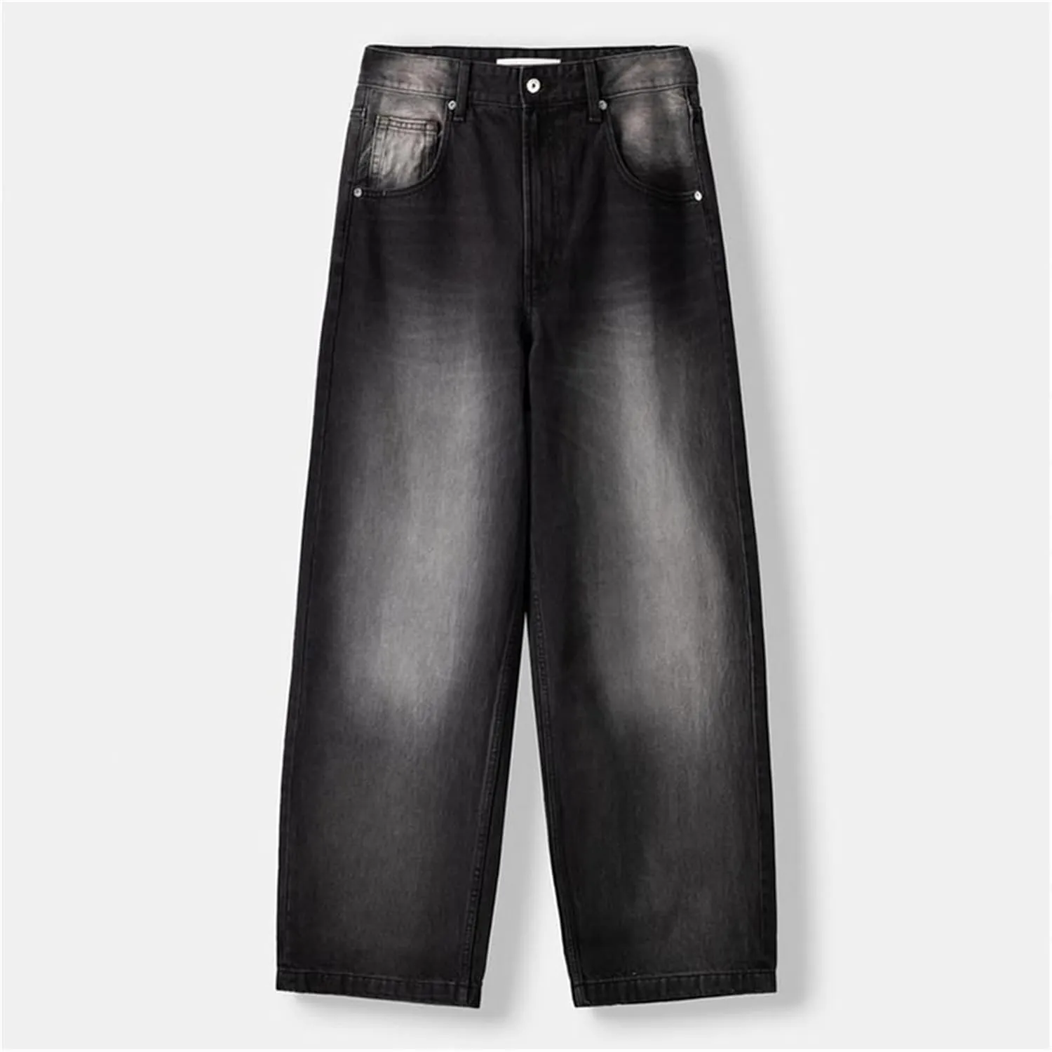 Baggy Jeans for Men Streetwear Hip Hop Vintage Wide Leg Loose Fit Denim Pants Skater Distressed Jeans Trousers