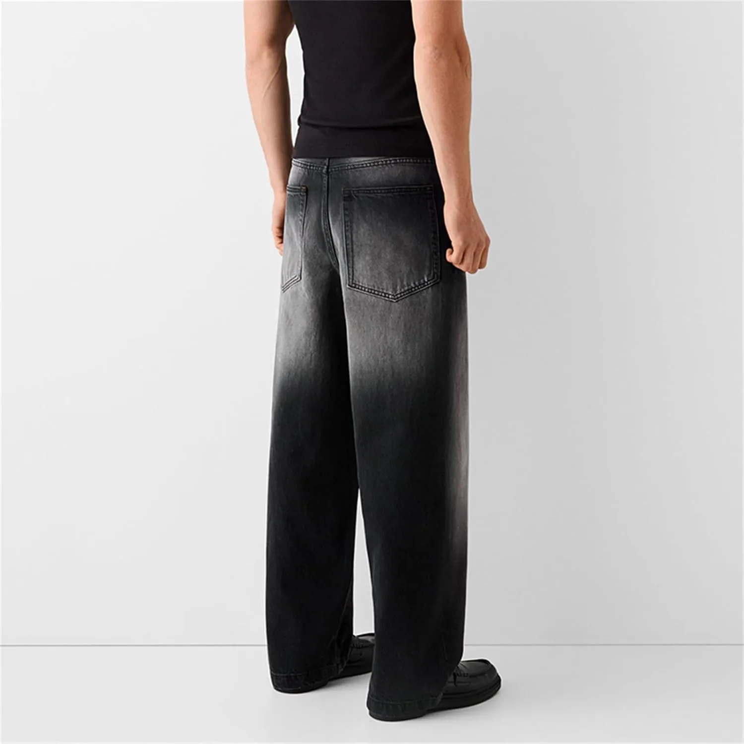 Baggy Jeans for Men Streetwear Hip Hop Vintage Wide Leg Loose Fit Denim Pants Skater Distressed Jeans Trousers