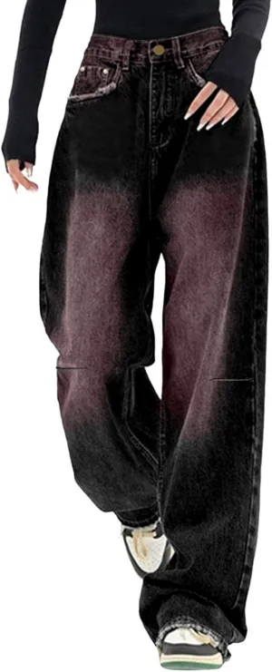 Baggy Jeans for Women High Waist Y2K Boyfriend Jeans Vintage Loose Wide Leg Denim Pants Teen Girls Hiphop Streetwear