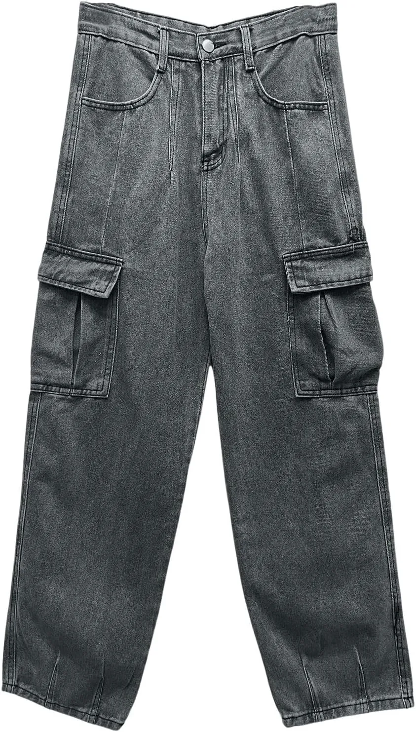 Baggy Jeans Men Relaxed Fit Straight-Leg Casual Jeans for Men Y2K Wide Leg Harajuku Denim Pants Hip Hop Streetwear