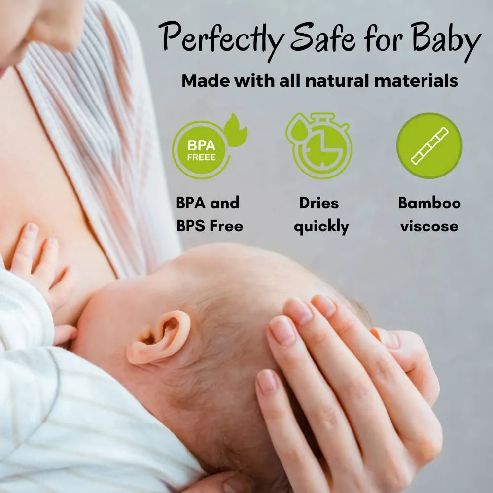 Bamboo Viscose Nursing Pads - 14 Washable Pads with Wash and Storage Bags - Breastfeeding Nipple Pads for Maternity - Reusable Breast Pads for Breastfeeding (Pastel Touch, Medium 3.9")