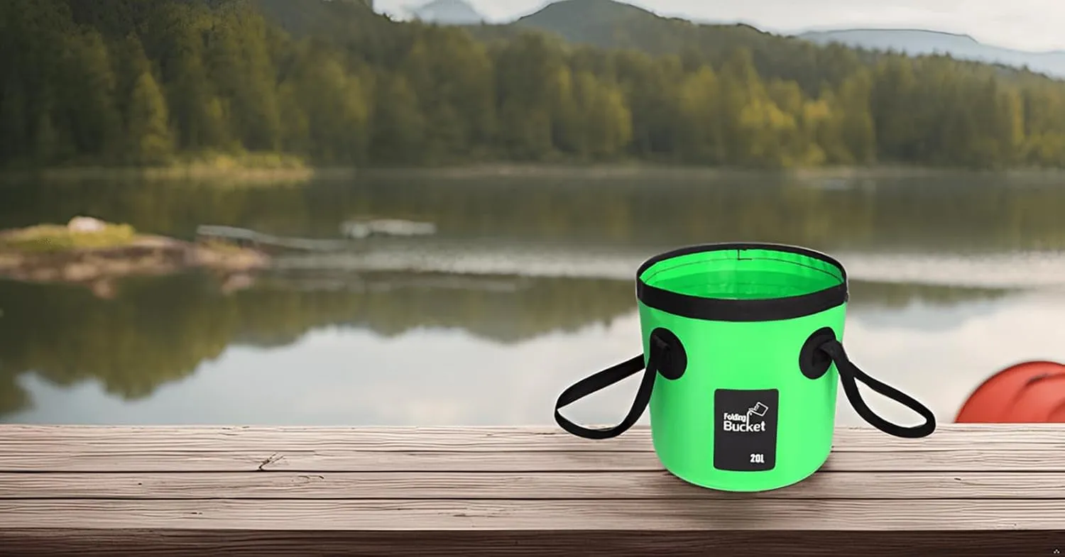 BANCHELLE Collapsible Bucket Water Container Portable Folding Camp Wash Basin for Outdoor Traveling Hiking Fishing Car Washing Gardening Camping 2 PCS