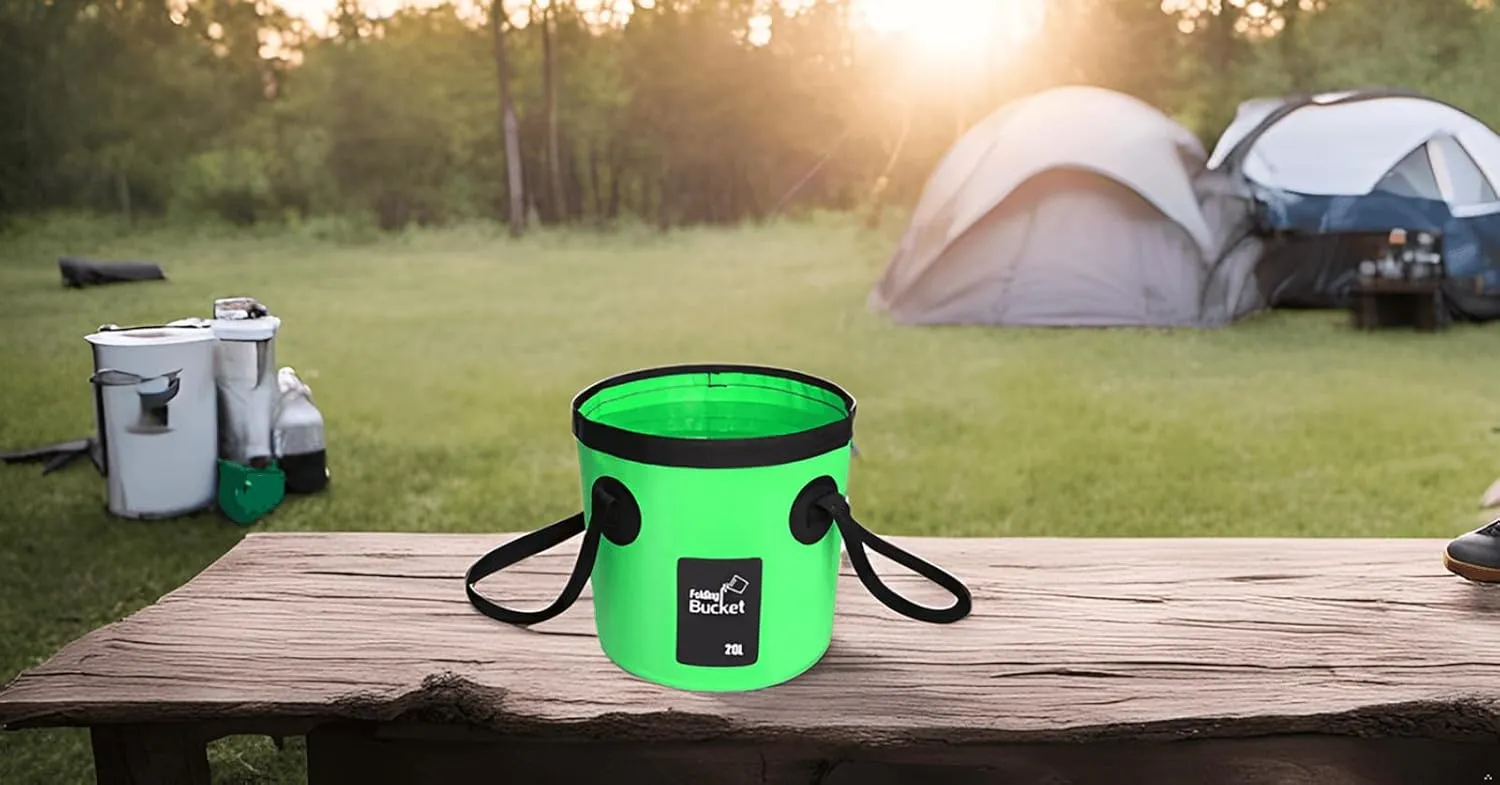 BANCHELLE Collapsible Bucket Water Container Portable Folding Camp Wash Basin for Outdoor Traveling Hiking Fishing Car Washing Gardening Camping 2 PCS