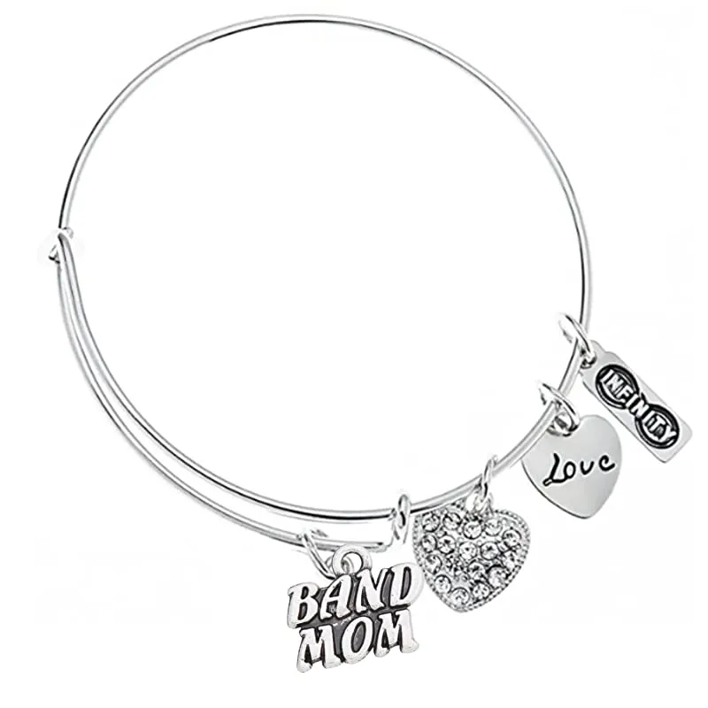 Band Mom Charm Bangle Bracelet