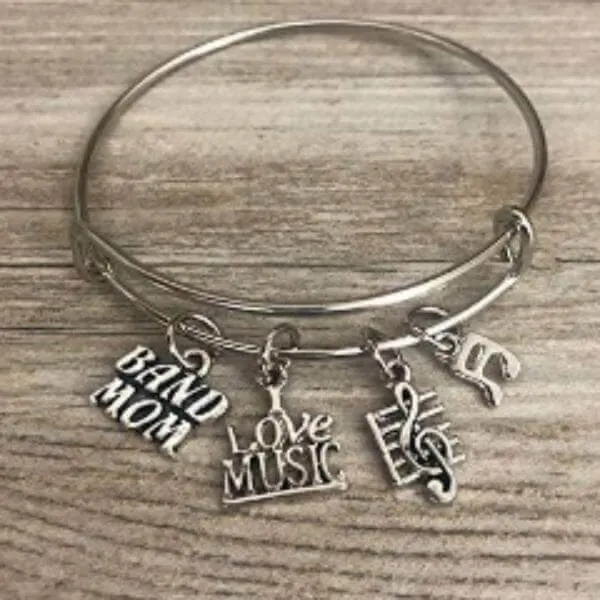 Band Mom Charm Bangle Bracelet