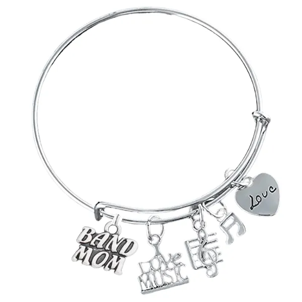 Band Mom Charm Bangle Bracelet