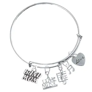 Band Mom Charm Bangle Bracelet