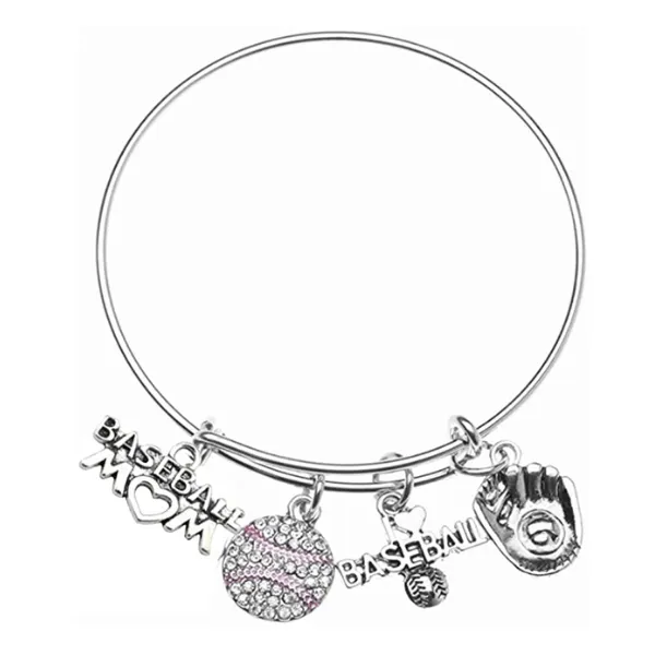 Baseball Mom Bangle Bracelet